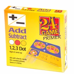 24 Game Add Subtract Primer Math Card Game, 48 Card Pack