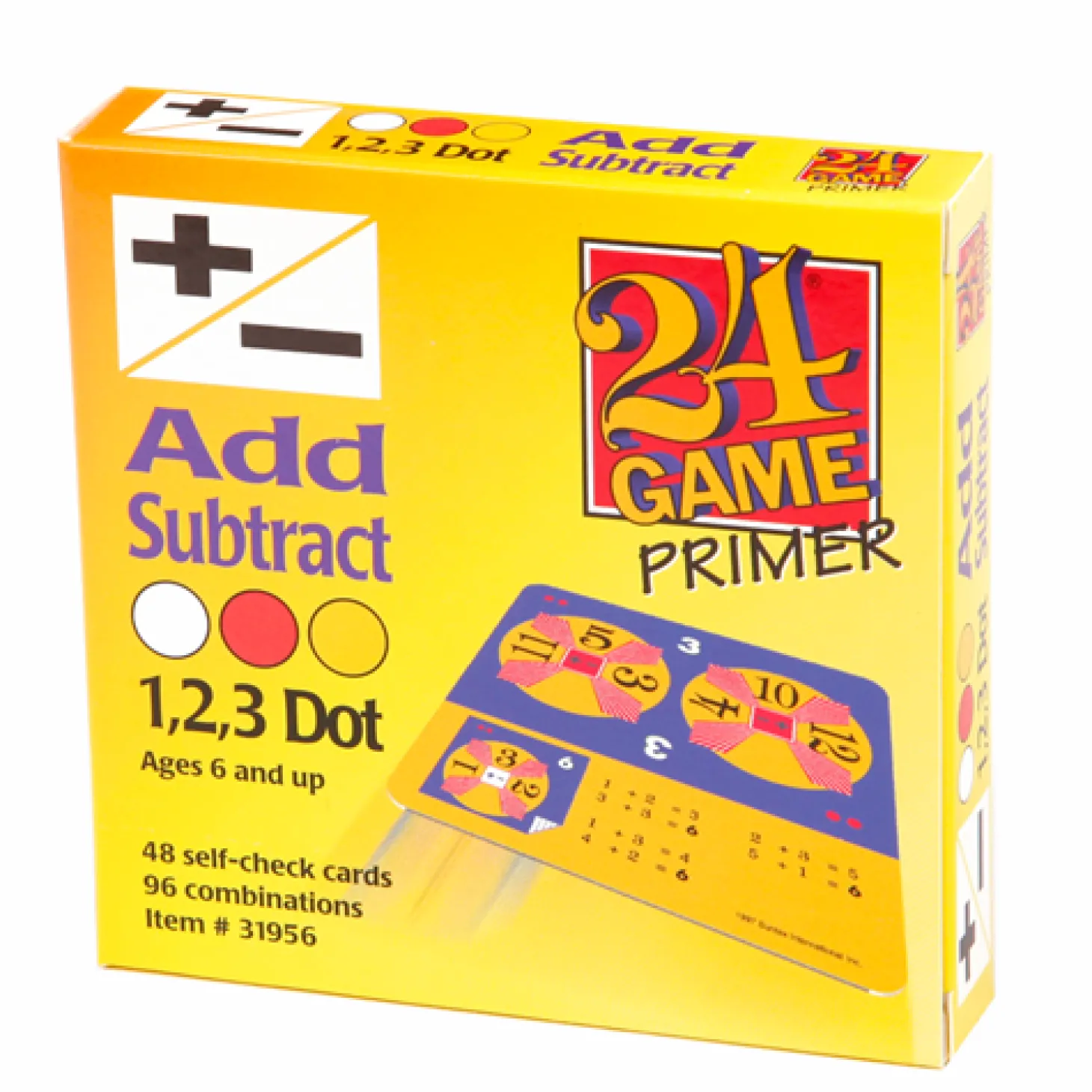 24 Game Add Subtract Primer Math Card Game, 48 Card Pack