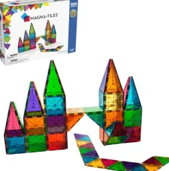 MAGNA-TILES Classic Clear Colors - 100 Piece Set