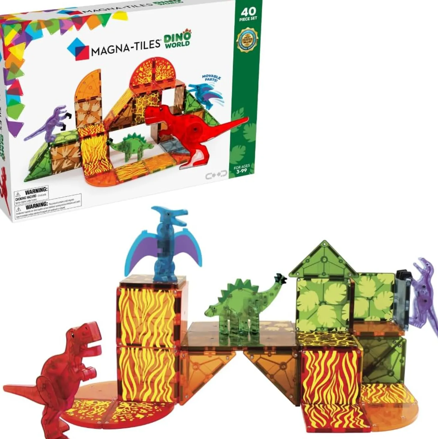 MAGNA-TILES Dino World - 40 Piece Set