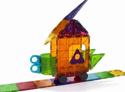MAGNA-TILES DX Clear Colors Magnetic Construction Deluxe Set - 48 Piece