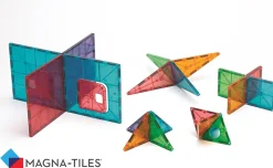 MAGNA-TILES DX Clear Colors Magnetic Construction Deluxe Set - 48 Piece