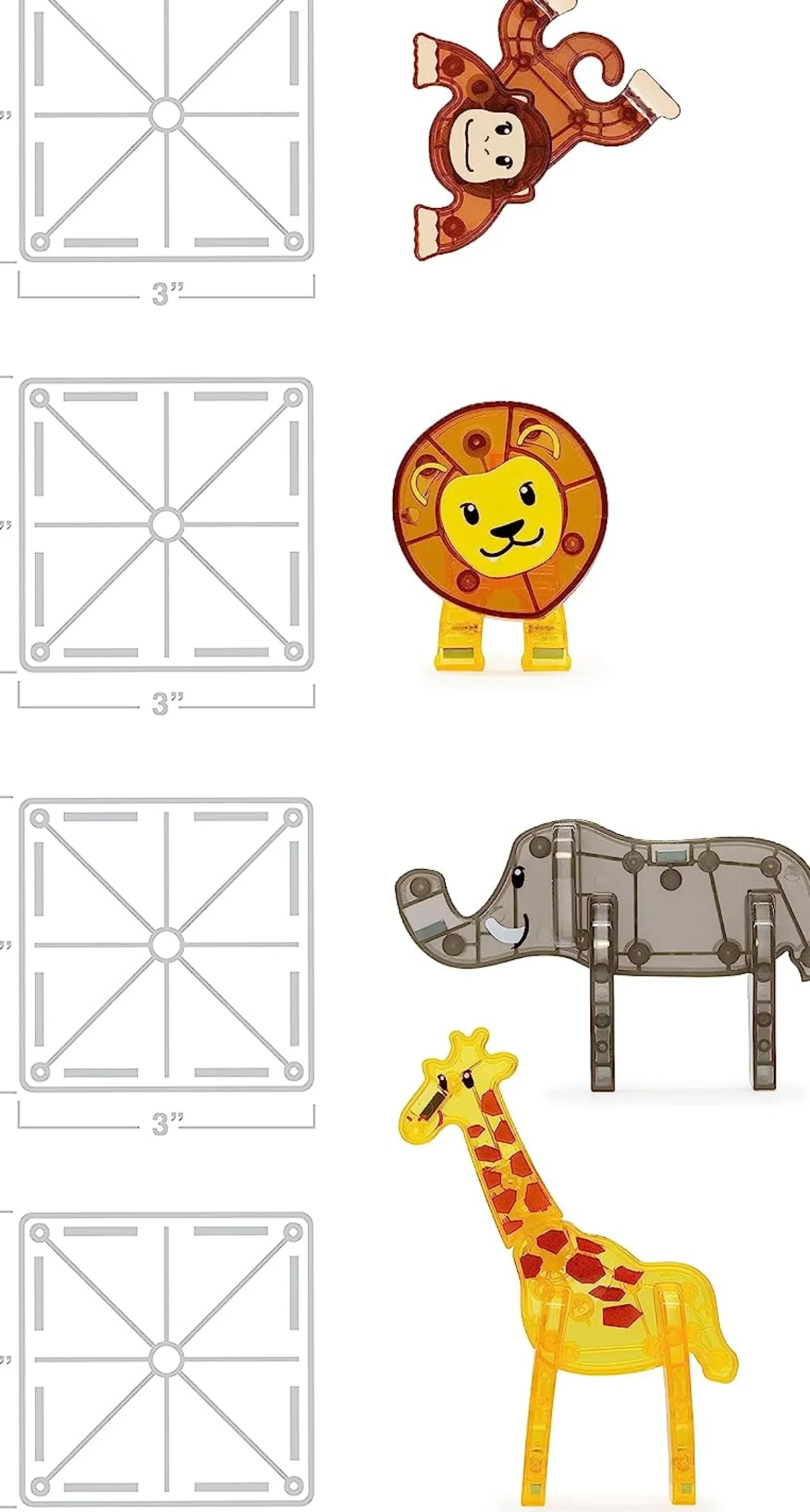 MAGNA-TILES Safari Animals - 25 Piece Set