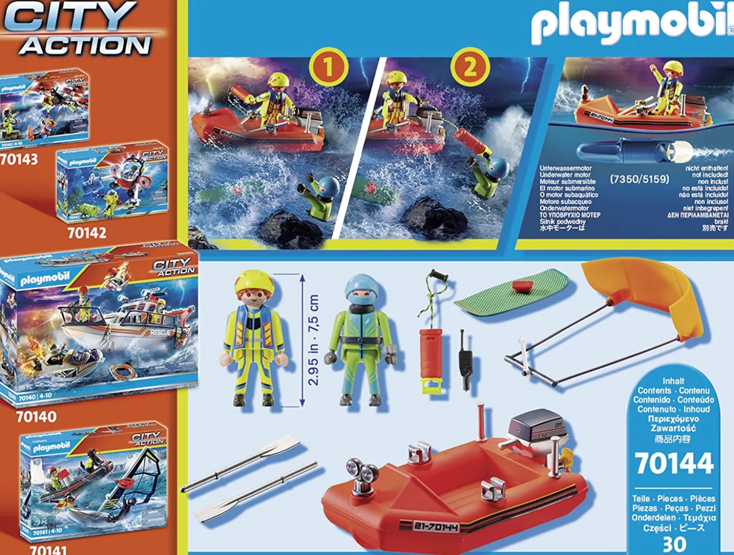 Playmobil Kitesurfer Rescue with Speedboat