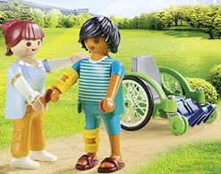 Playmobil Patient in Wheelchair with Nurse Figure