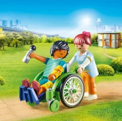 Playmobil Patient in Wheelchair with Nurse Figure
