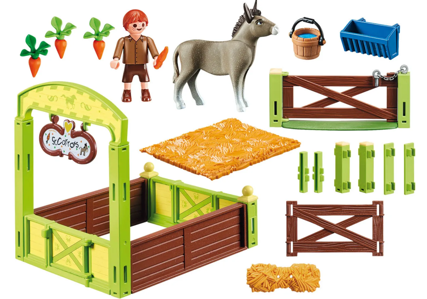 Playmobil Spirit Riding Free Snips and Señor Carrots with Horse Stall