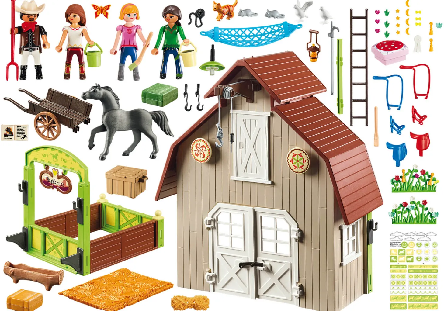 Playmobil Spirit Riding Free Barn with Lucky, Pru and Abigail