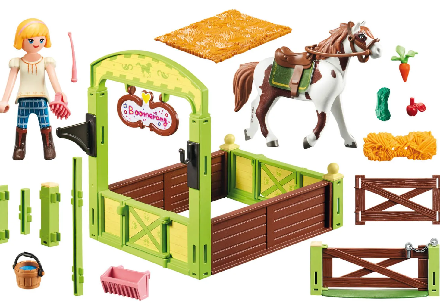 Playmobil Spirit Riding Free Abigail & Boomerang with Horse Stall