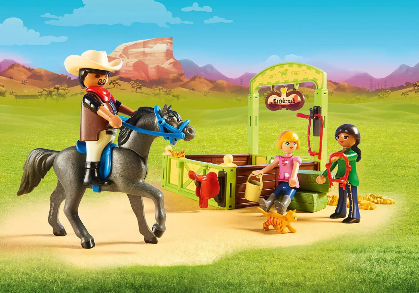 Playmobil Spirit Riding Free Barn with Lucky, Pru and Abigail