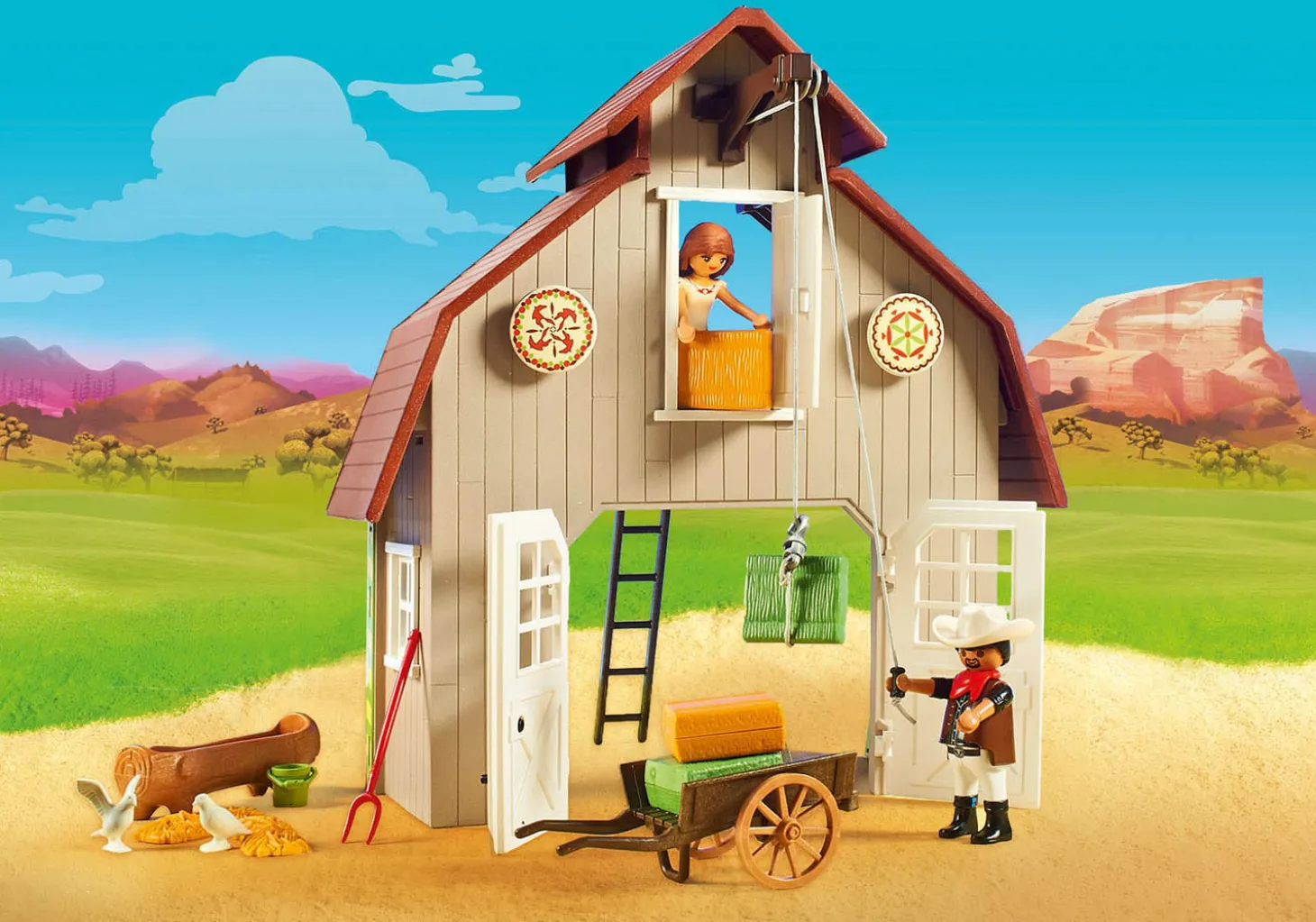 Playmobil Spirit Riding Free Barn with Lucky, Pru and Abigail