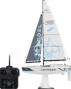 Playsteam Voyager 400 Motor-Power RC Sailboat - 26 in, Blue