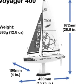 Playsteam Voyager 400 Motor-Power RC Sailboat - 21 in, Blue