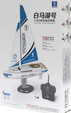 Playsteam Voyager 280 Motor-Power RC Sailboat - 14 in, Blue