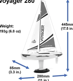 Playsteam Voyager 280 Motor-Power RC Sailboat - 14 in, Red